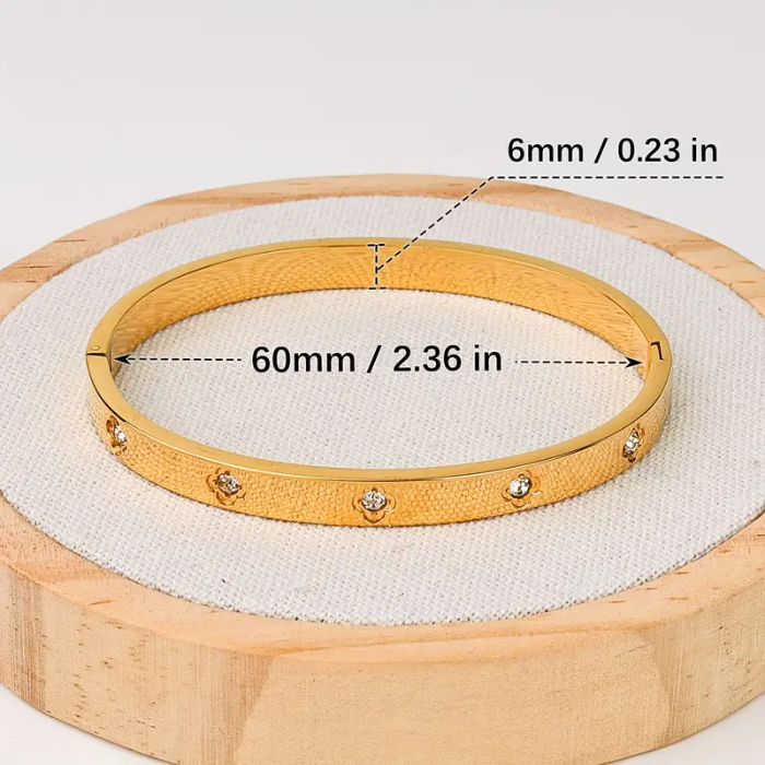 Brazalete Indómita De Acero Inoxidable Chapado En Oro De 18 Quilates Waterproof