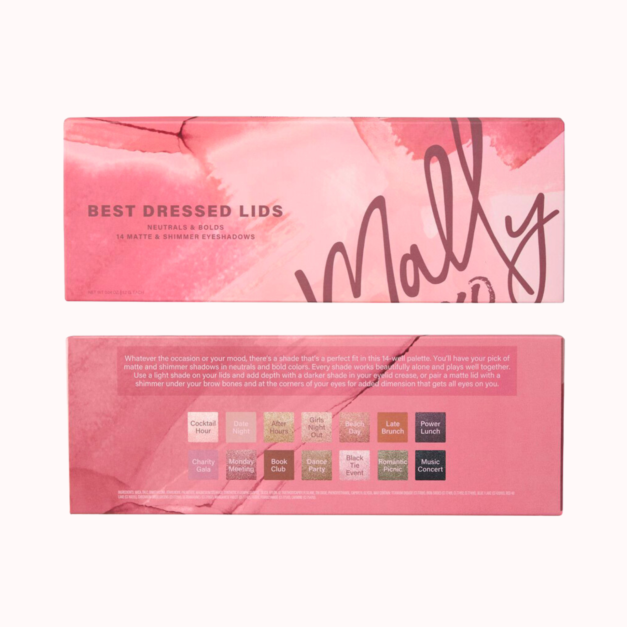 Mally Best Dressed Lids Neutrals & Bolds 14 sombras de ojos mate y brillantes