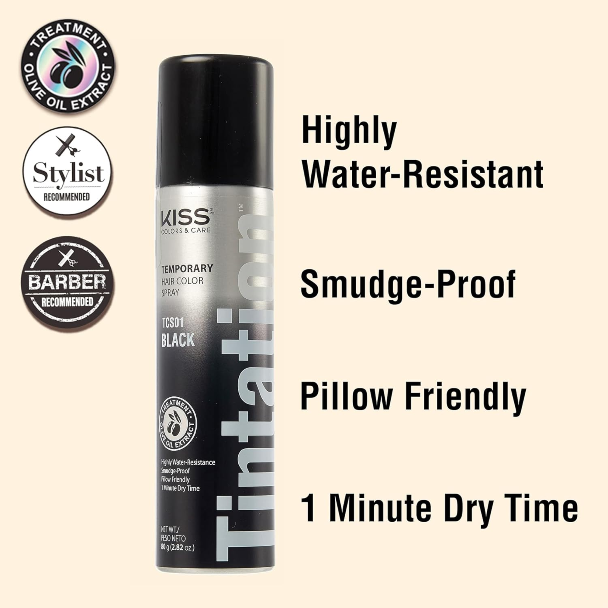 Temporary Hair Color Spray Jet Black