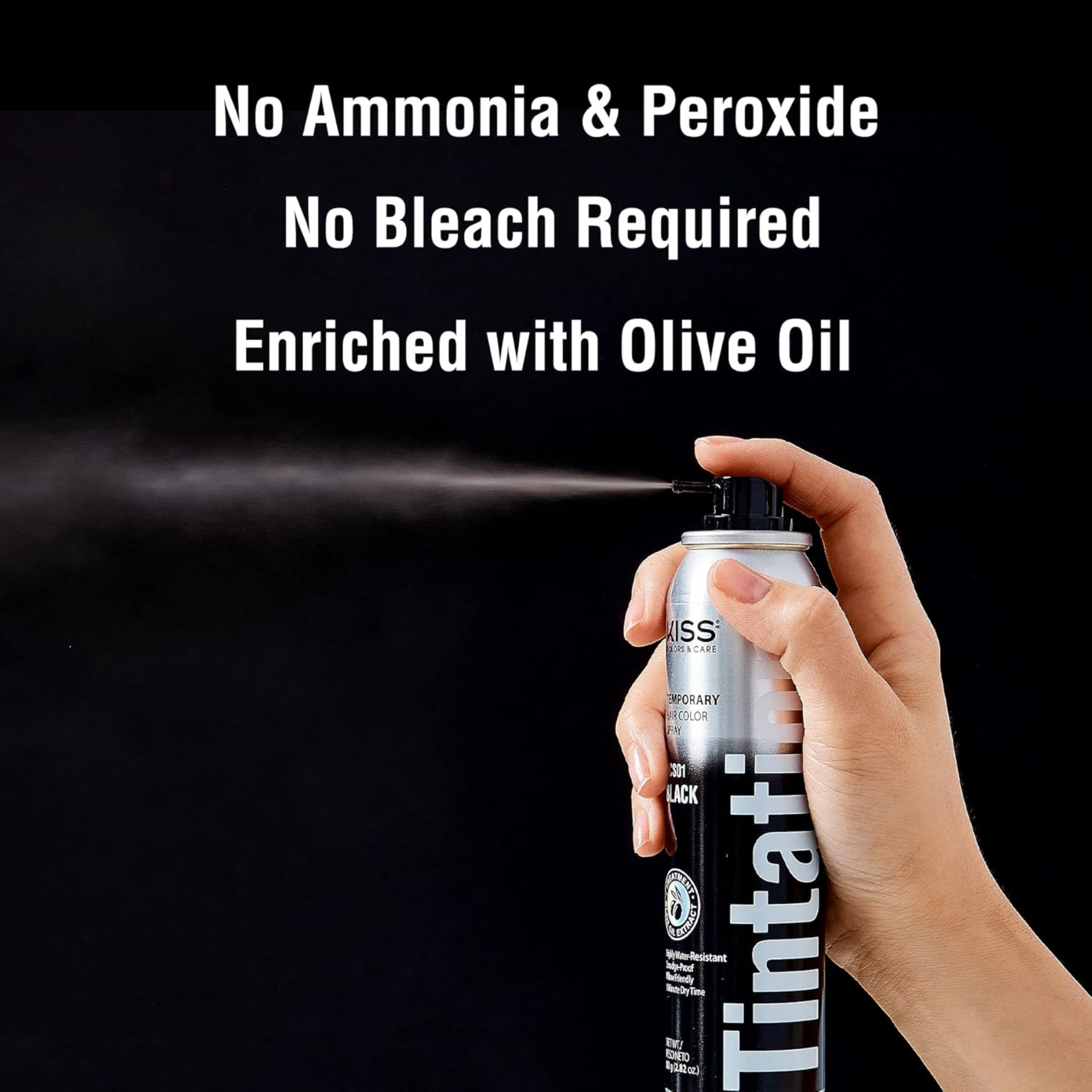 Temporary Hair Color Spray Jet Black