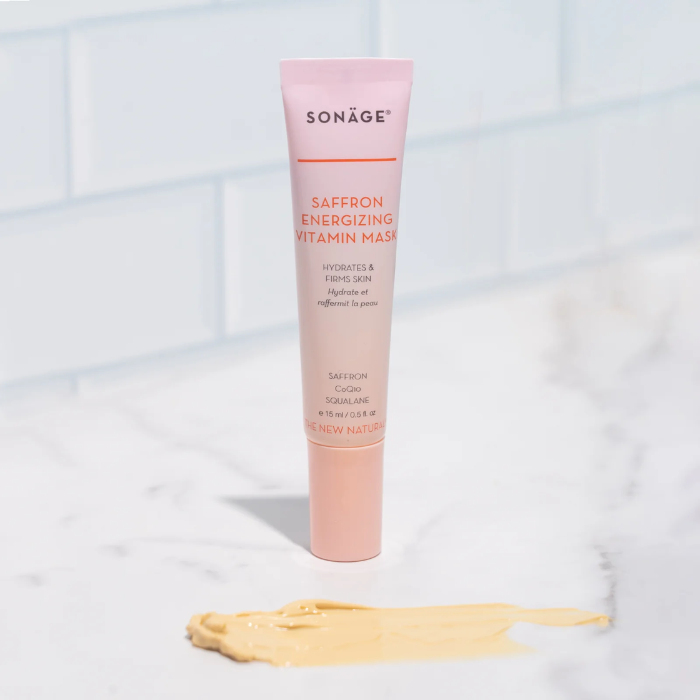 mascarilla energizante con vitaminas y azafrán de Sonage