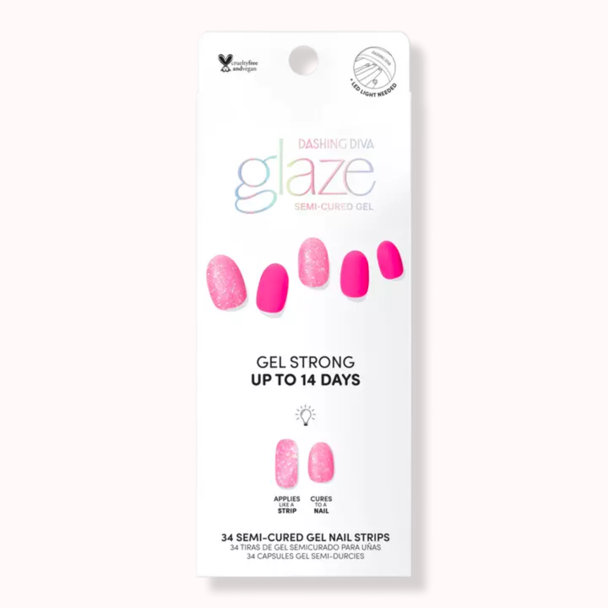 Juicy Grape GLAZE Semi-Cured Gel Art 34 tiras de gel para Uñas
