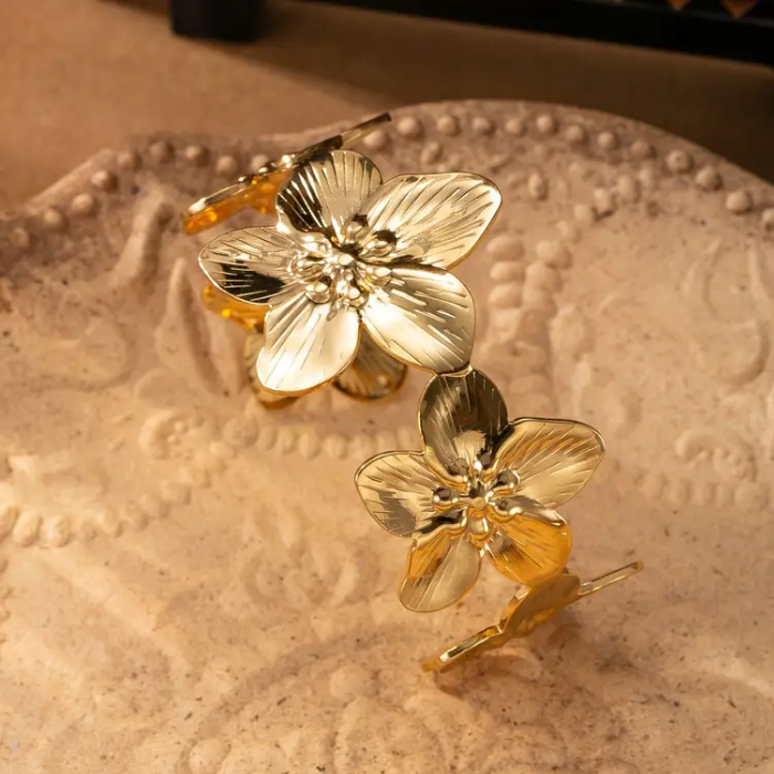 Pulsera chapada en oro de 18 quilates de Flor