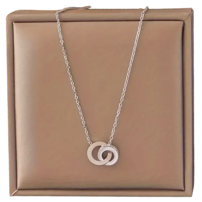 Set De Collar Y Aretes De Acero Inoxidable 304 Chapado En Oro De 18k (plateado)