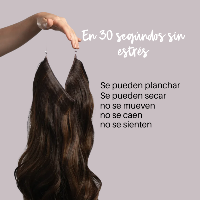Extensiones De Cabello Natural Remy Halo 14"-16" (35.56 Cm - 40.64 Cm)