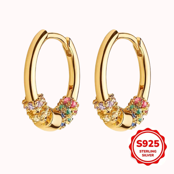 Aretes De Plata 925 Brunella Chapado En Oro De 18 Quilates