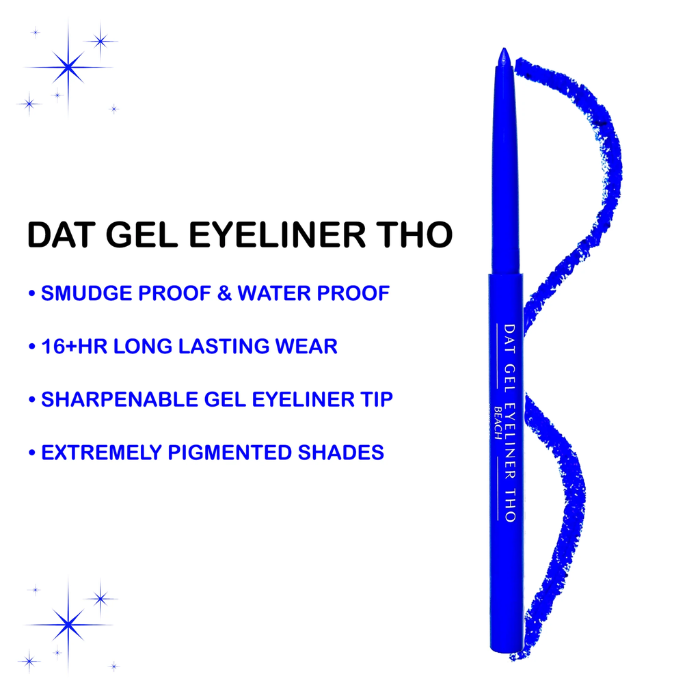 Dat Gel Eyeliner Tho in Beach - Delineador azul a prueba de agua con difuminador