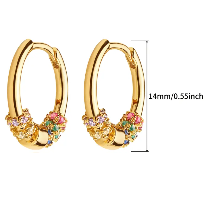 Aretes De Plata 925 Brunella Chapado En Oro De 18 Quilates