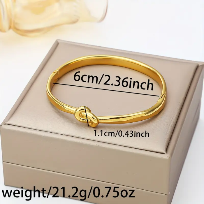 Pulsera Nudo de Acero Inoxidable chapada en oro 14K