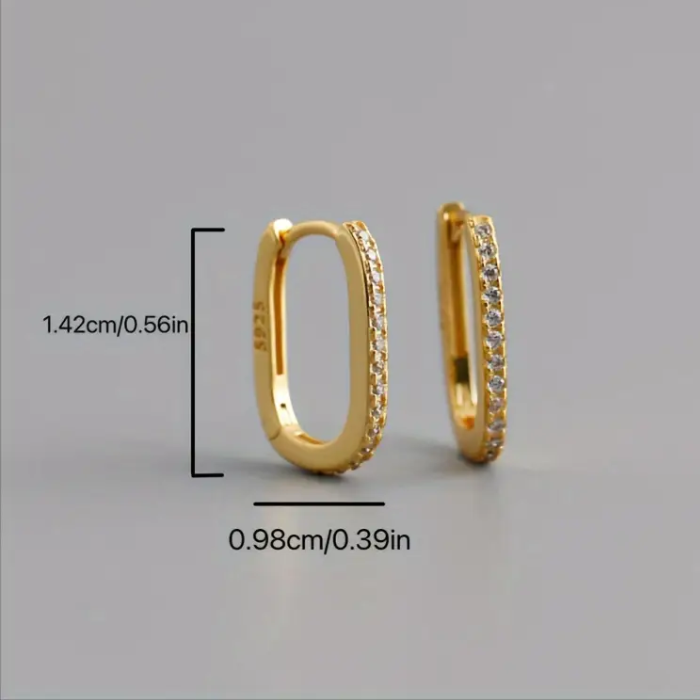 Aretes Roma De Plata 925 Chapado En Oro De 18 Quilates