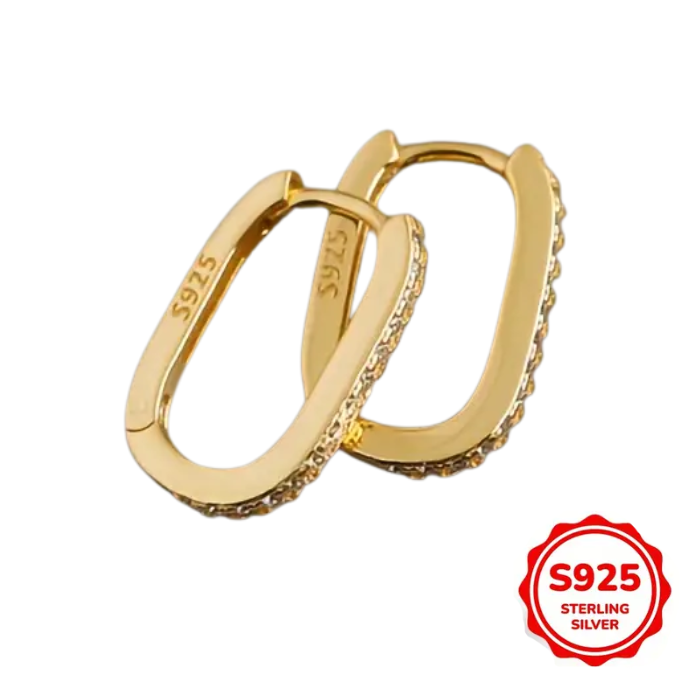 Aretes Roma De Plata 925 Chapado En Oro De 18 Quilates