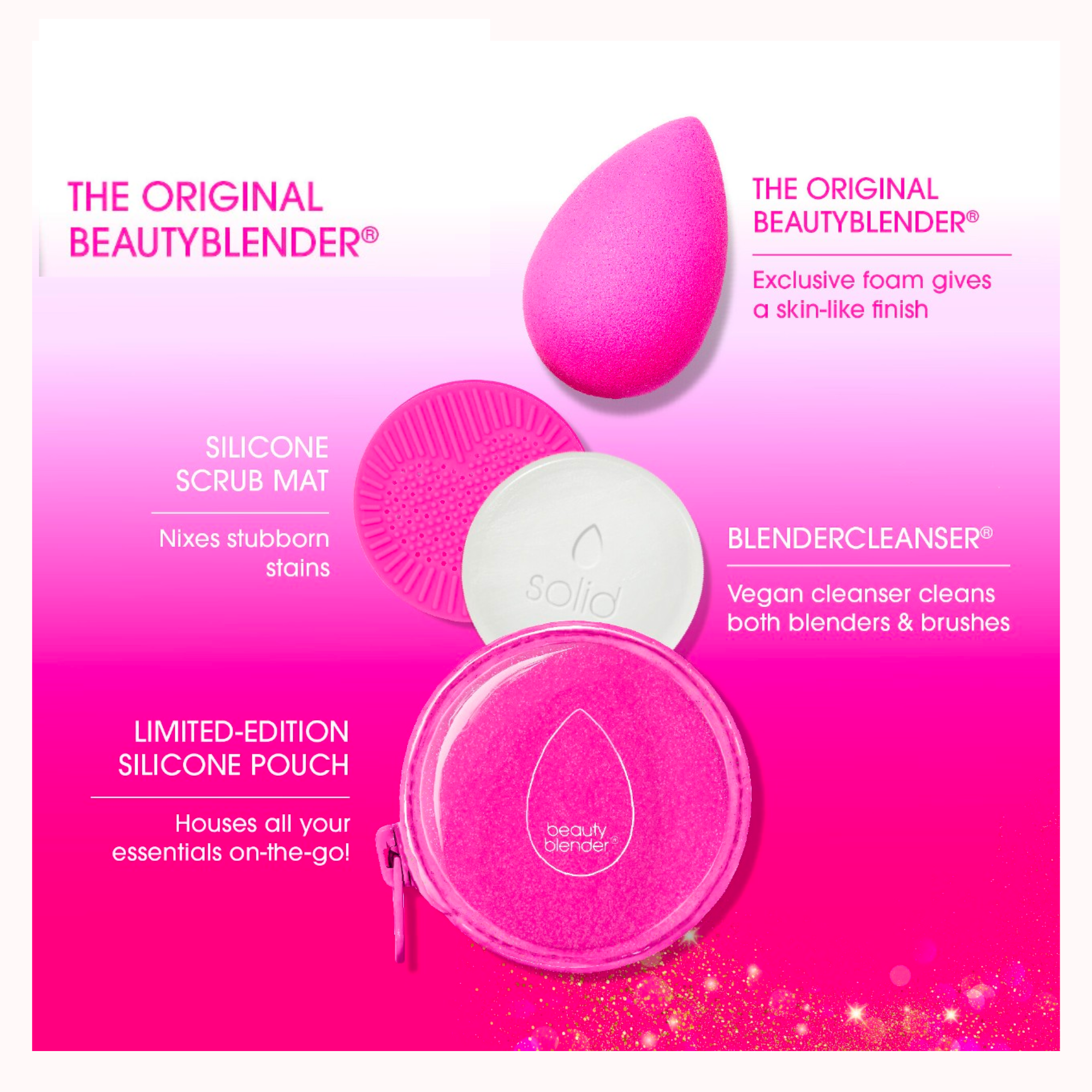 BESTIES GLITTER Beautyblender & Cleanse Starter Set