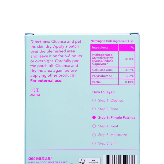 Pimple Patches Good Molecules 60 Patches