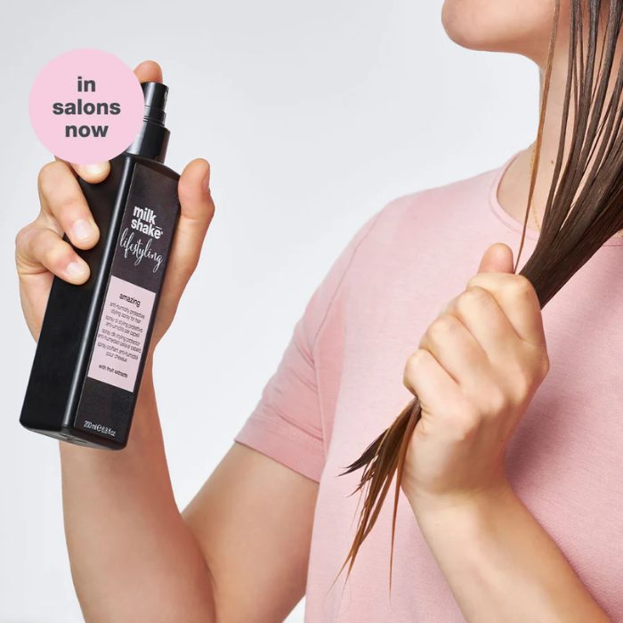 milk shake® lifestyling amazing, spray protector antifrizz, protector térmico y brillo