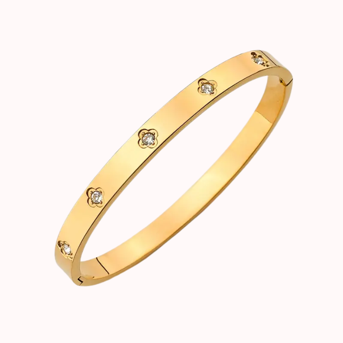 Brazalete Indómita De Acero Inoxidable Chapado En Oro De 18 Quilates Waterproof