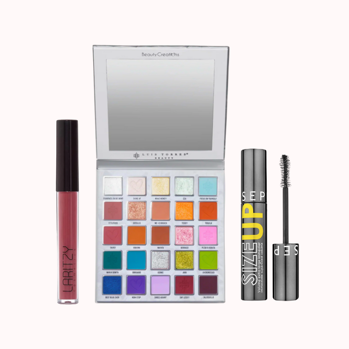 Set Maquillaje (paleta De Sombras - Labial - Mascara)