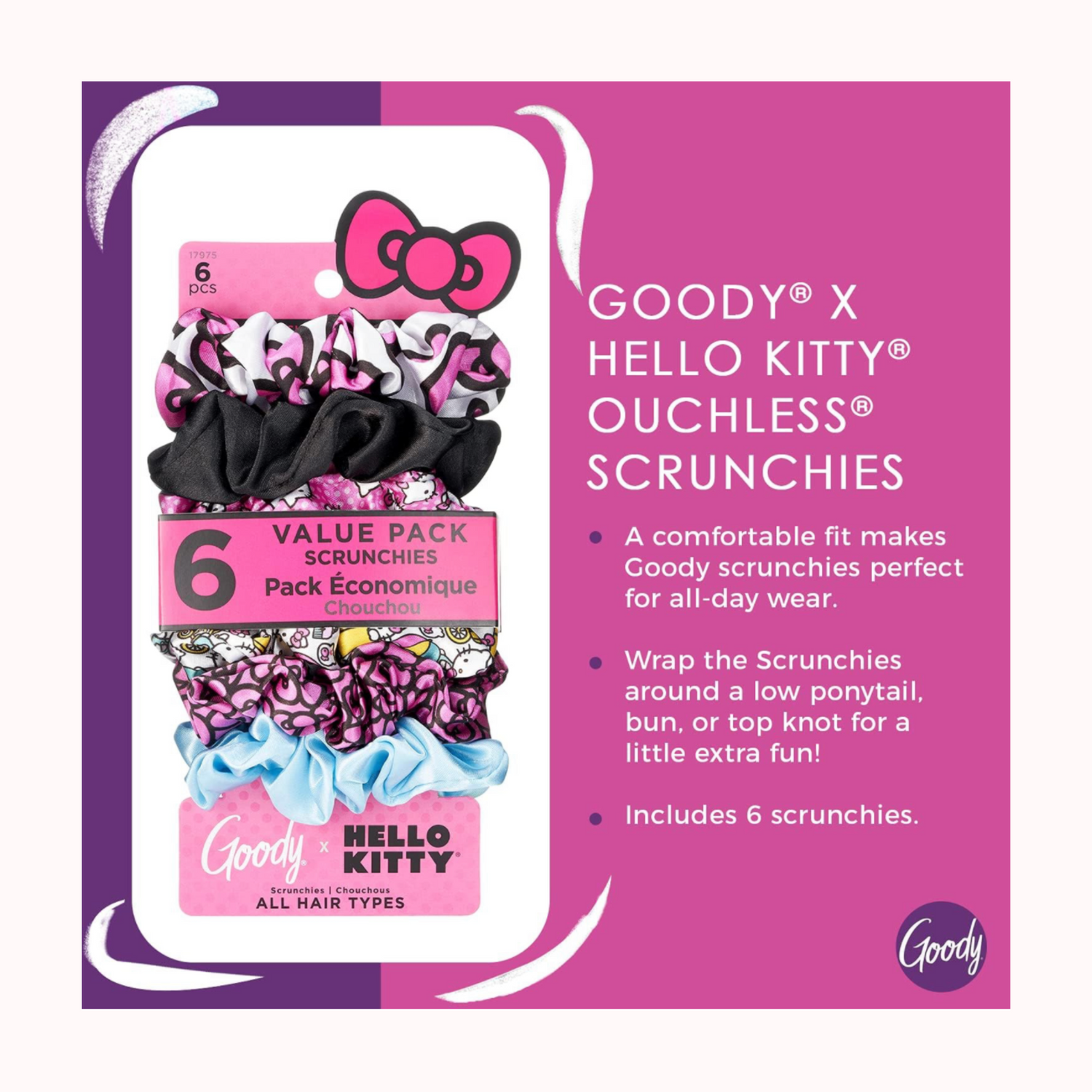 Goody x Hello Kitty Ouchless Scrunchies: