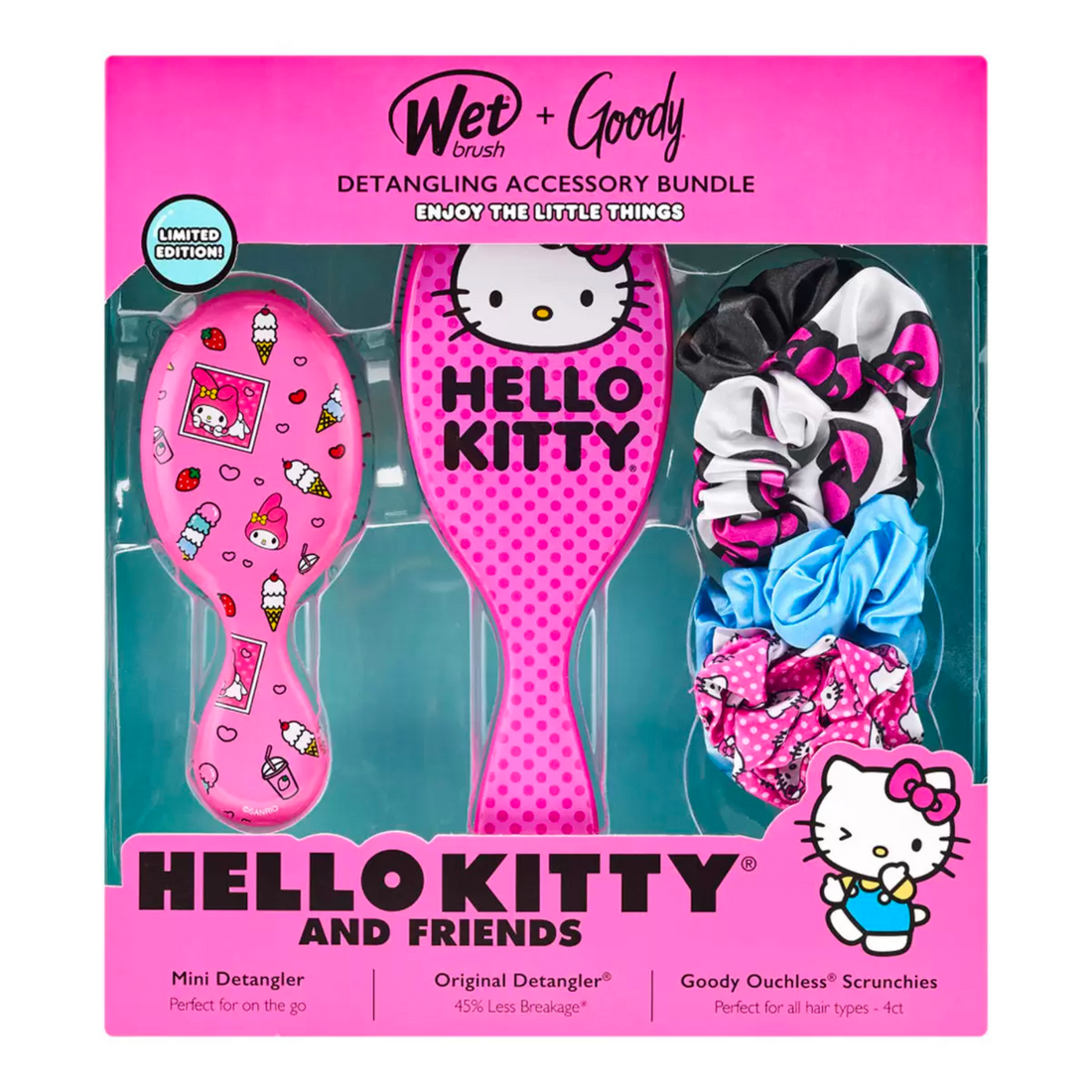 Hello Kitty Wet Brush Detangling Accessory Bundle