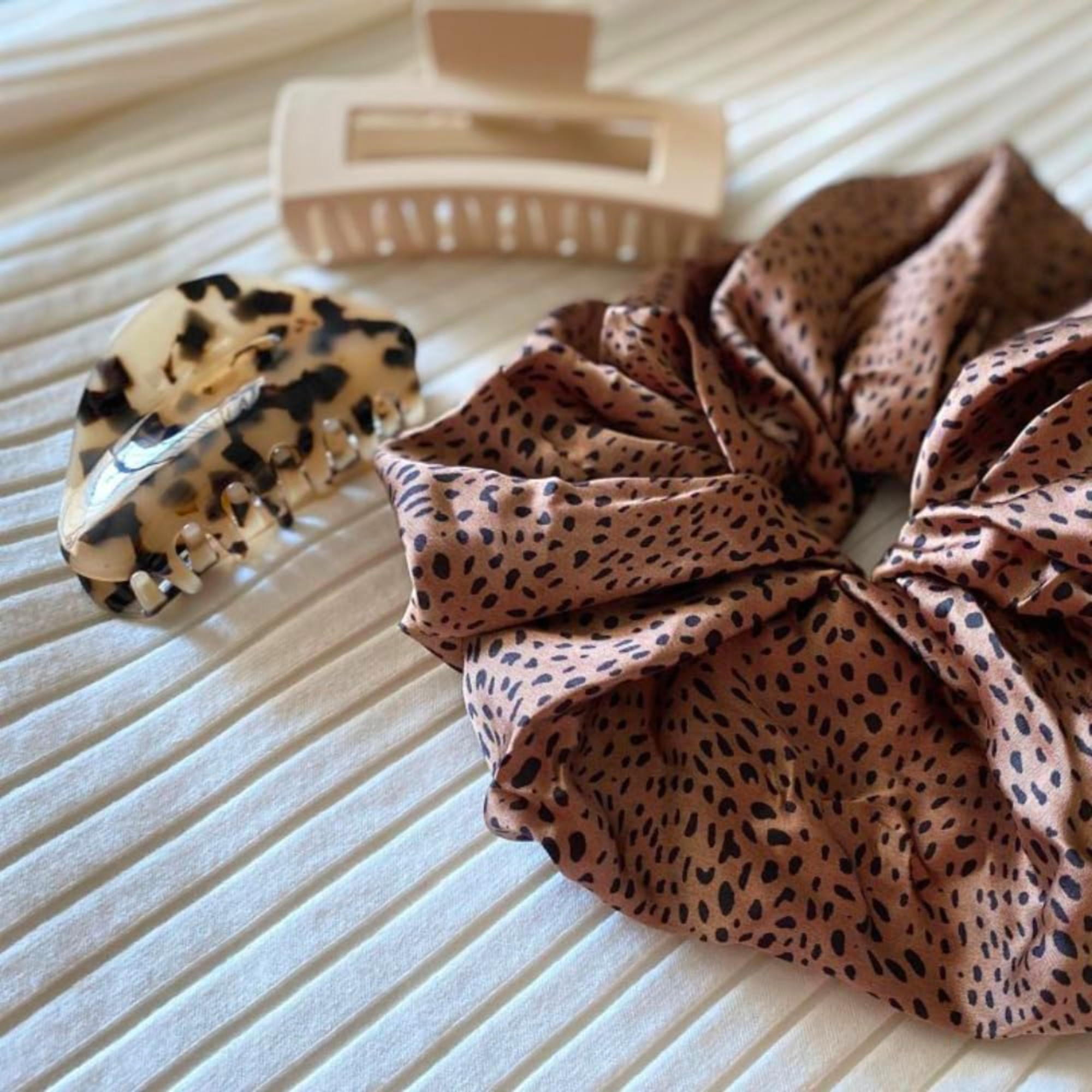 The Oversized Satin Scrunchie Cheetah