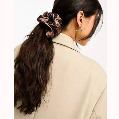 The Oversized Satin Scrunchie Cheetah