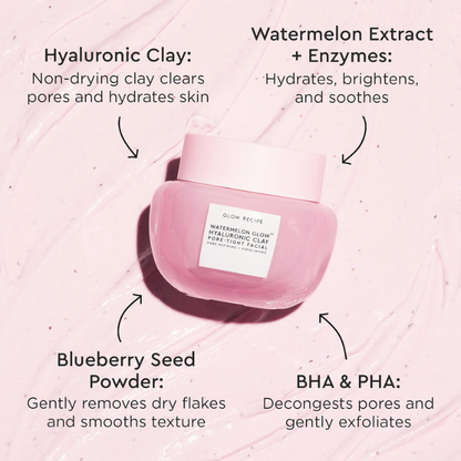 Watermelon Glow Hyaluronic Clay Pore-Tight Facial Mask