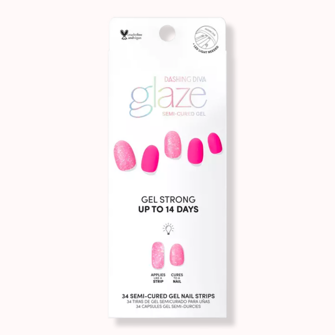 Juicy Grape GLAZE Semi-Cured Gel Art  34 tiras de gel para Uñas