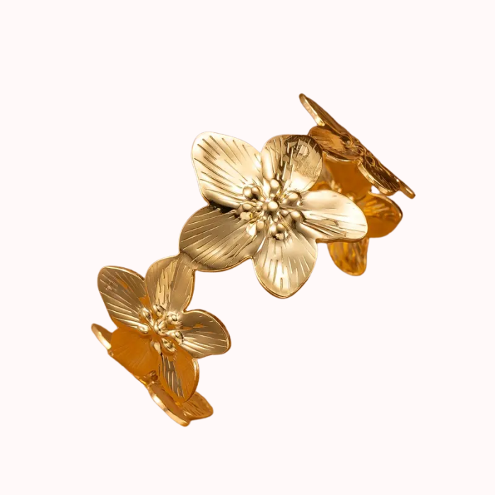 Pulsera chapada en oro de 18 quilates de Flor