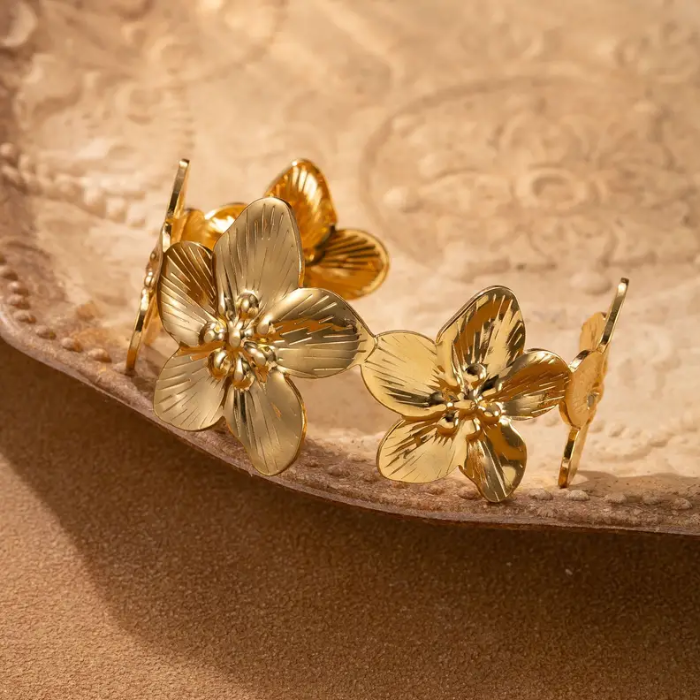 Pulsera chapada en oro de 18 quilates de Flor