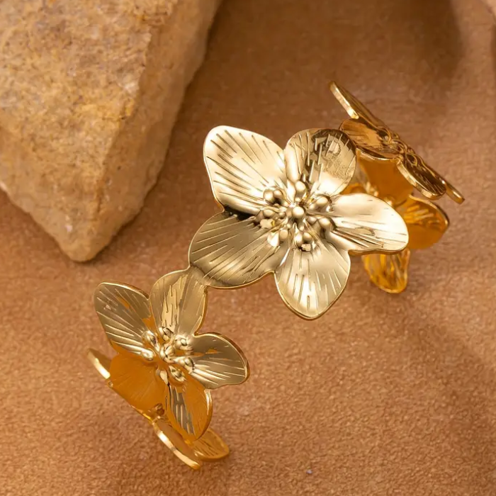 Pulsera chapada en oro de 18 quilates de Flor