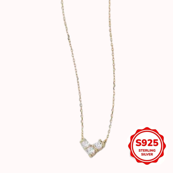 Collar con dije de corazón en plata 925