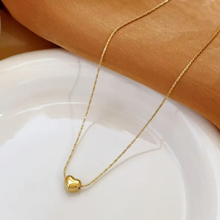 Collar  de corazón Chapado en oro de 18 quilates