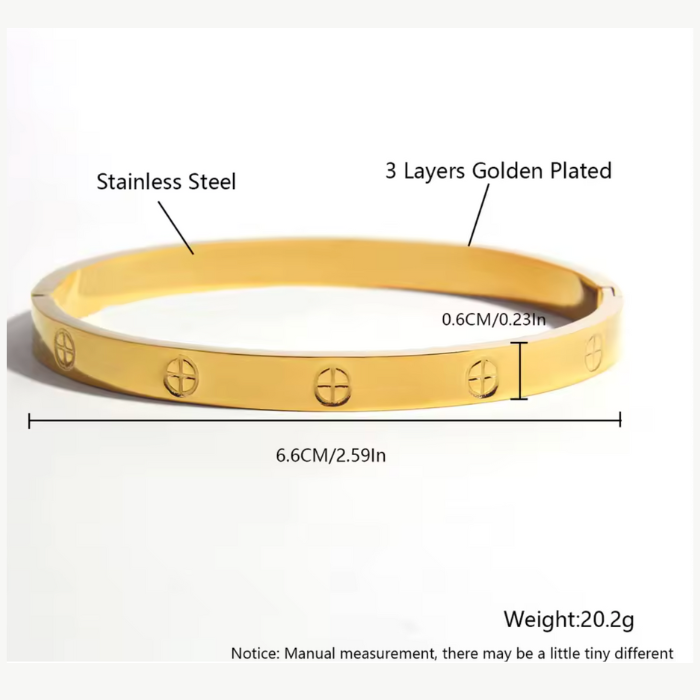 Pulsera - Brazalete Amor Acero Inoxidable 316 Chapado En Oro De 18 Quilates