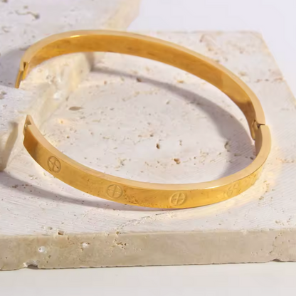 Pulsera - Brazalete Amor Acero Inoxidable 316 Chapado En Oro De 18 Quilates