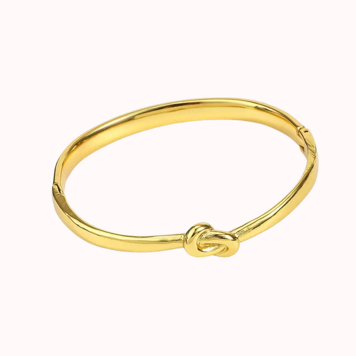 Pulsera Nudo de Acero Inoxidable chapada en oro 14K