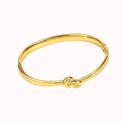 Pulsera Nudo de Acero Inoxidable chapada en oro 14K