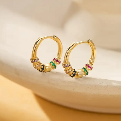 Aretes De Plata 925 Brunella Chapado En Oro De 18 Quilates