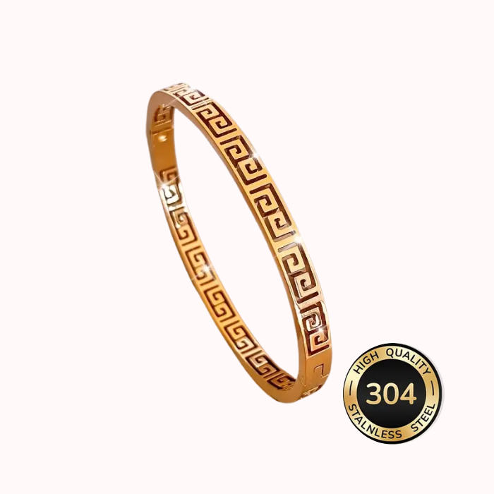 Pulsera Abierta G de Acero Inoxidable Chapada en Oro 18k