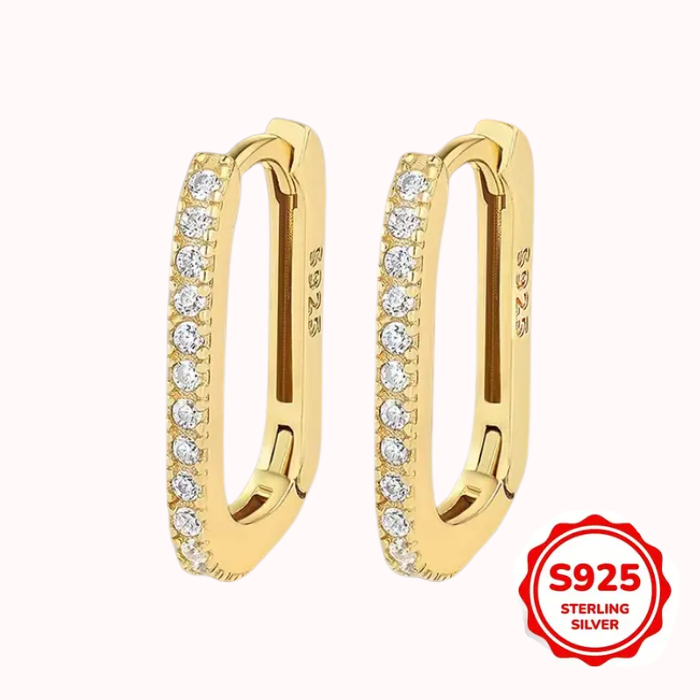 Aretes Roma De Plata 925 Chapado En Oro De 18 Quilates