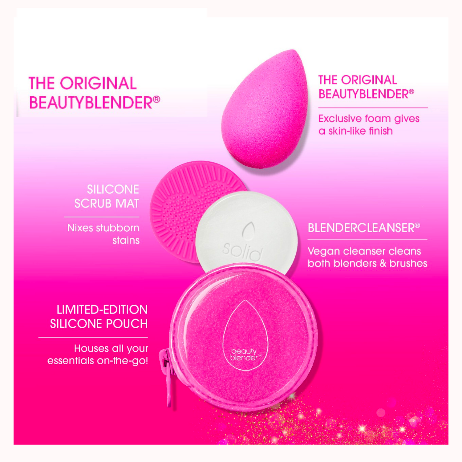 BESTIES GLITTER Beautyblender &amp; Cleanse Starter Set