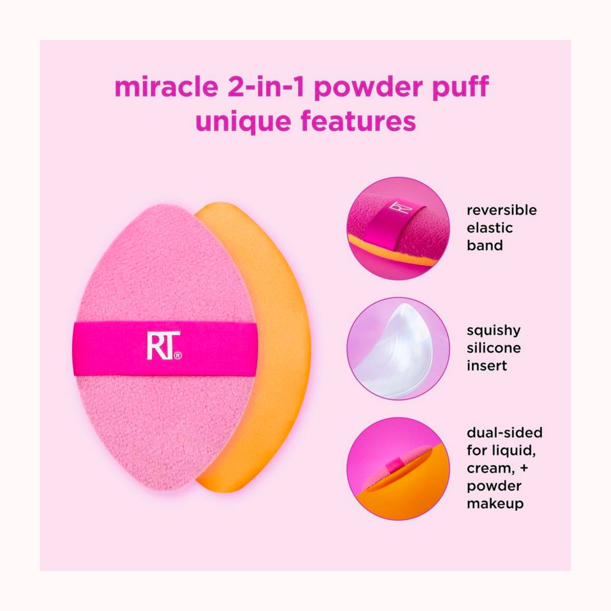 Miracle 2-In-1 Dual Sided Powder Puff